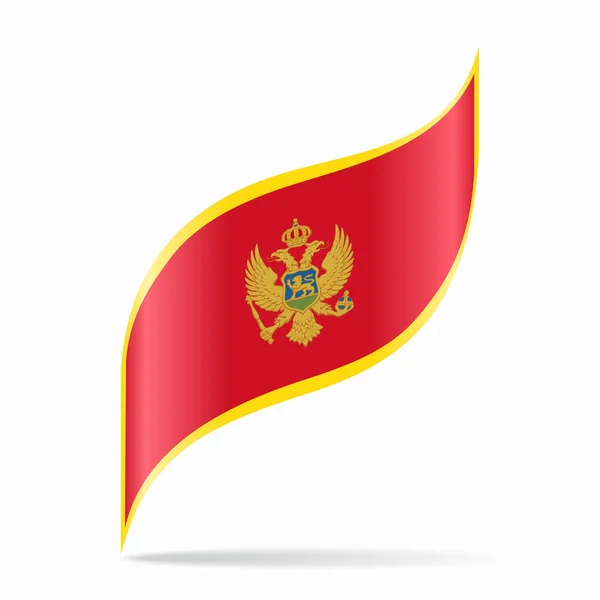 Montenegrinische Flagge welligen abstrakten Hintergrund. Vektorillustration. — Stockvektor