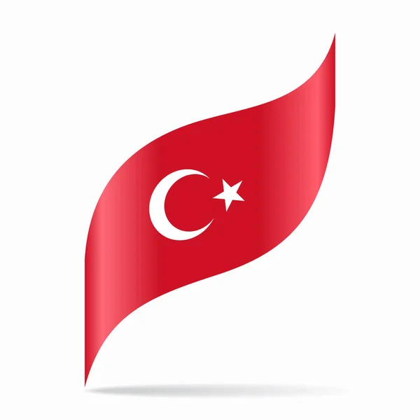 Tyrkisk flag bølget abstrakt baggrund. Vektorillustration. – Stock-vektor