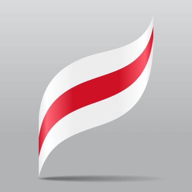 Beyaz Rusya bayrağı dalgalı soyut arka plan düzeni. Vektör illüstrasyonu.