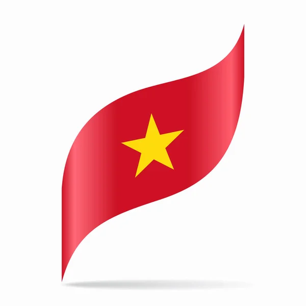 Latar Belakang Abstrak Gelombang Bendera Vietnam Ilustrasi Vektor - Stok Vektor