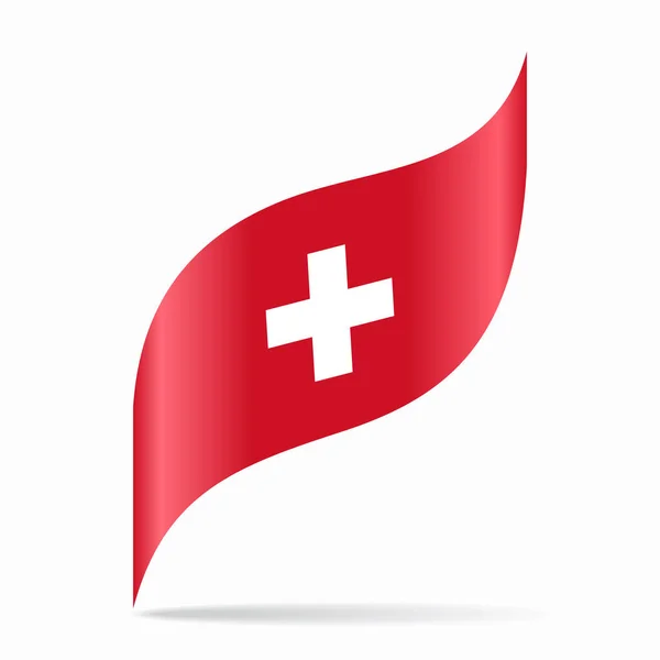 Švýcarská Vlajka Zvlněné Abstraktní Pozadí Rozvržení Vektorová Ilustrace — Stockový vektor