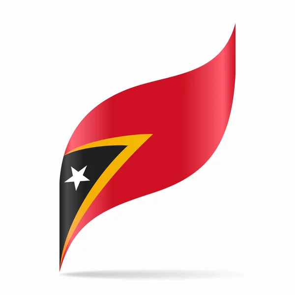 Timor Leste Flagga Vågigt Abstrakt Bakgrund Layout Vektorillustration — Stock vektor