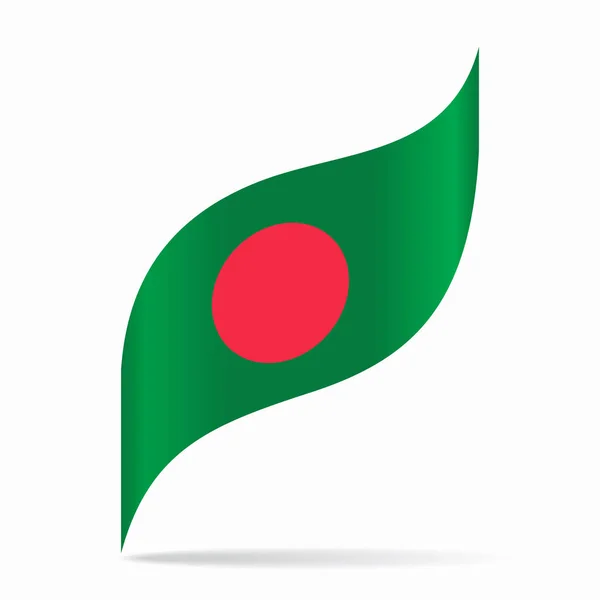 孟加拉国国旗波浪式抽象背景布局 矢量说明 — 图库矢量图片