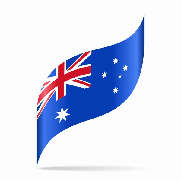 Australian Flag Wavy Abstract Background Layout Vector Illustration — Stock Vector