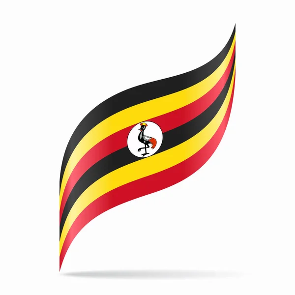 Ugandan Flag Wavy Abstract Background Layout Vector Illustration — Stock Vector