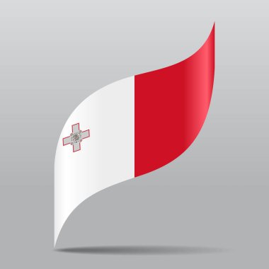Malta bayrağı dalgalı soyut arka plan düzeni. Vektör illüstrasyonu.
