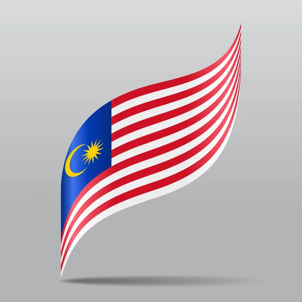 Malaysiska Flagga Vågigt Abstrakt Bakgrund Layout Vektorillustration — Stock vektor
