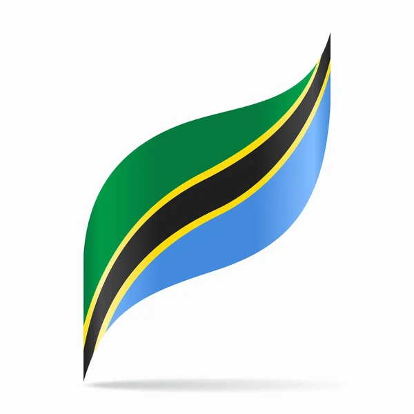 Tansanias Flagge Wellenförmige Abstrakte Hintergrundgestaltung Vektorillustration — Stockvektor