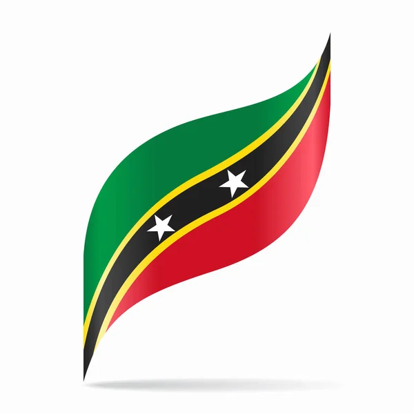 Saint Kitts Nevis Bayrak Dalgalı Soyut Arka Plan Düzeni Vektör — Stok Vektör
