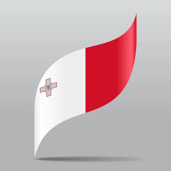 Μαλτέζικη Σημαία Κυματιστή Αφηρημένη Διάταξη Φόντου Εικονογράφηση Διανύσματος — Διανυσματικό Αρχείο