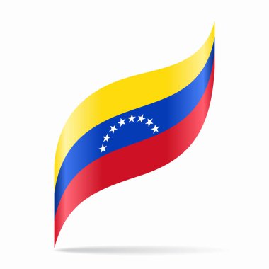 Venezuela bayrak dalgalı soyut arka plan düzeni. Vektör illüstrasyonu.