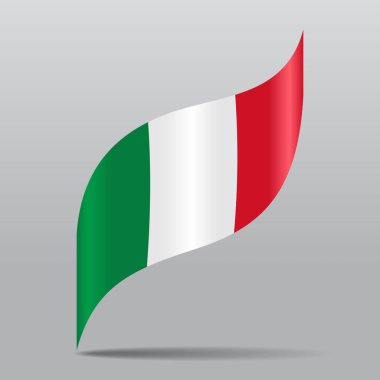 İtalyan bayrağı dalgalı soyut arka plan düzeni. Vektör illüstrasyonu.