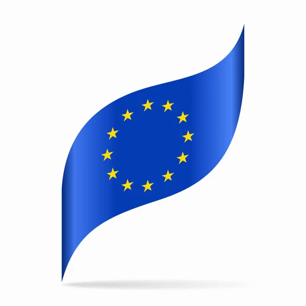 European Union Flag Wavy Abstract Background Layout Vector Illustration — Stock Vector