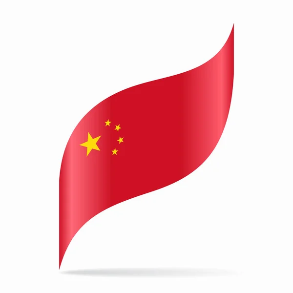 Bandera China Ondulado Diseño Fondo Abstracto Ilustración Vectorial — Vector de stock