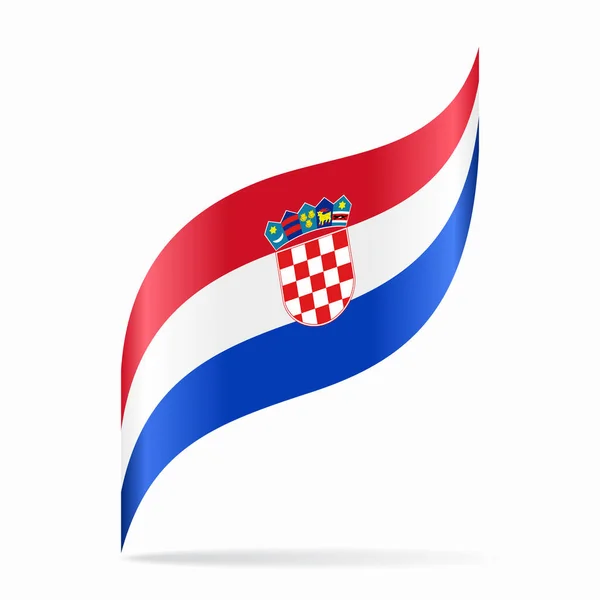 Croatian Flag Wavy Abstract Background Layout Vector Illustration — Stock Vector