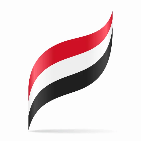 Волнистый Абстрактный Фон Флага Йемена Векторная Иллюстрация — стоковый вектор