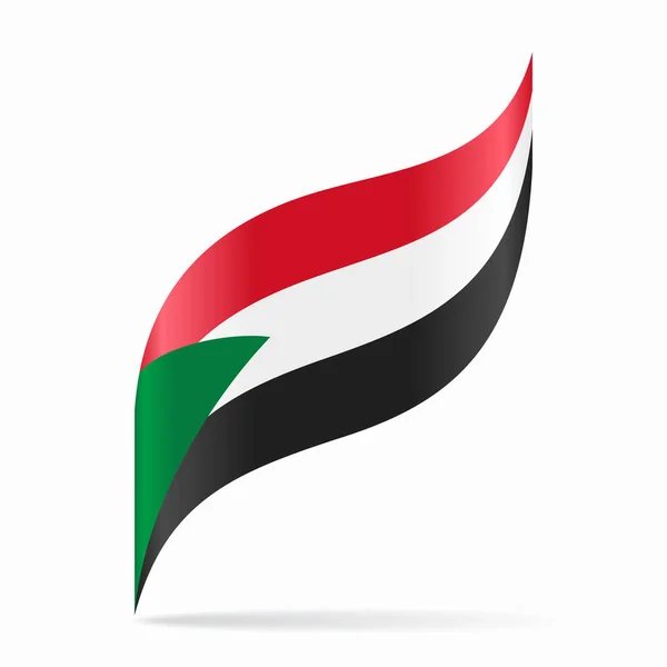Bandiera Sudanese Ondulato Layout Astratto Sfondo Illustrazione Vettoriale — Vettoriale Stock