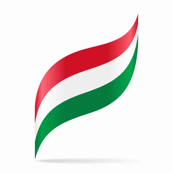 Bandiera Ungherese Layout Astratto Ondulato Sfondo Illustrazione Vettoriale — Vettoriale Stock
