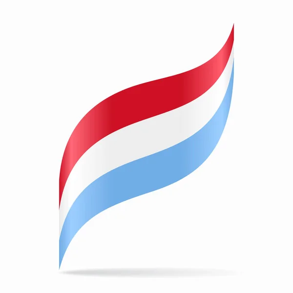 Lucemburská Vlajka Zvlněné Abstraktní Rozvržení Pozadí Vektorová Ilustrace — Stockový vektor