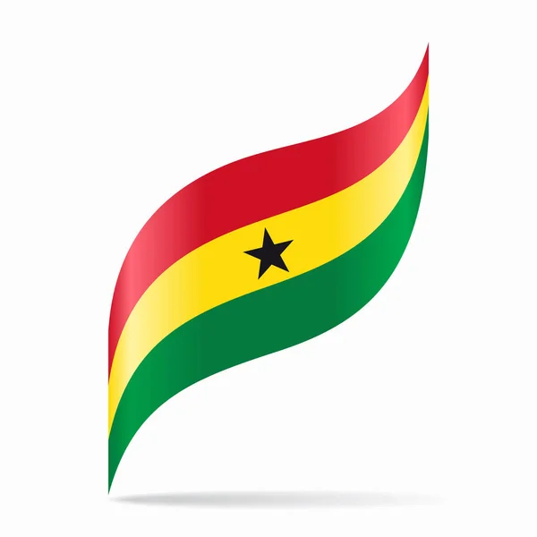 Bandera Ghana Ondulado Diseño Fondo Abstracto Ilustración Vectorial — Archivo Imágenes Vectoriales