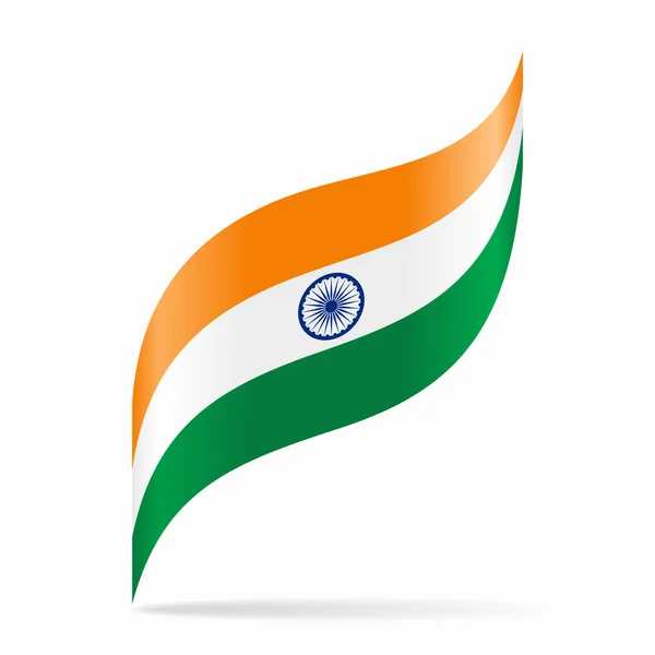 Indická Vlajka Zvlněné Abstraktní Rozvržení Pozadí Vektorová Ilustrace — Stockový vektor