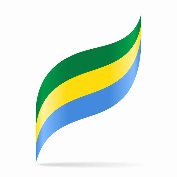 Gabon Drapeau Agité Mise Page Fond Abstrait Illustration Vectorielle — Image vectorielle
