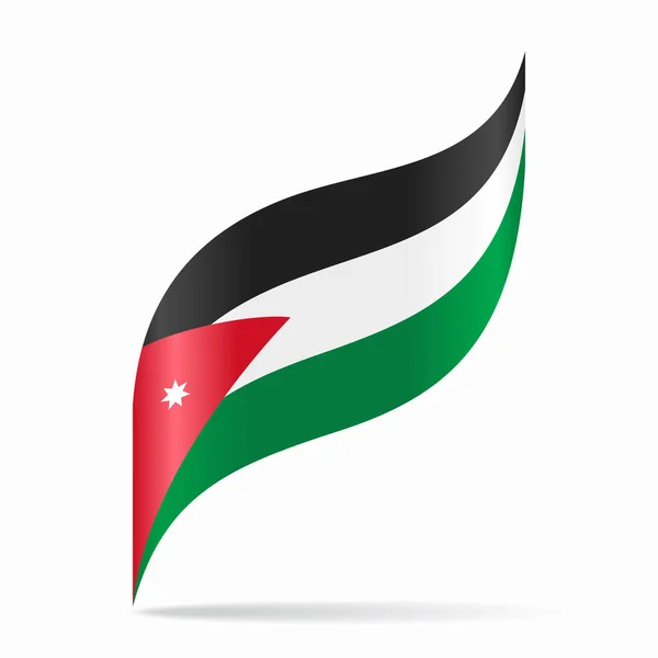 Ιορδανική Σημαία Κυματιστή Αφηρημένη Διάταξη Φόντου Εικονογράφηση Διανύσματος — Διανυσματικό Αρχείο