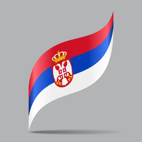 Serbian Flag Wavy Abstract Background Layout Vector Illustration — Stock Vector