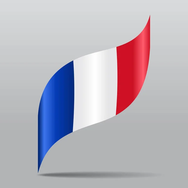 Волнистый Абстрактный Фон Французского Флага Векторная Иллюстрация — стоковый вектор