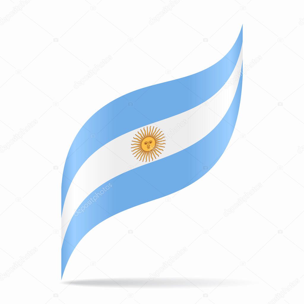 Argentinean flag wavy abstract background layout. Vector illustration.