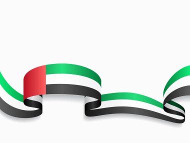 United Arab Emirates flag wavy abstract background. Vector illustration. clipart