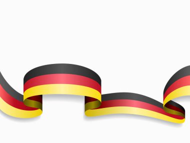 Alman bayrağı dalgalı soyut arka plan. Vektör illüstrasyonu.