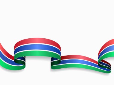 Gambiya bayrağı dalgalı soyut arka plan. Vektör illüstrasyonu.