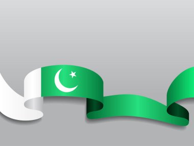 Pakistan bayrağı dalgalı soyut arka plan. Vektör illüstrasyonu.