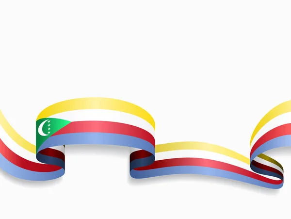 Bandera de Comoras fondo abstracto ondulado. Ilustración vectorial. — Vector de stock