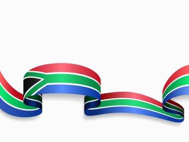 Güney Afrika bayrağı dalgalı soyut arka plan. Vektör illüstrasyonu.