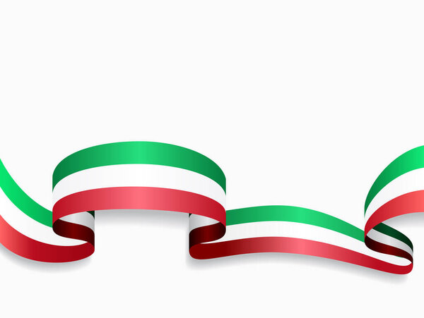 Italian flag wavy abstract background. Vector illustration.