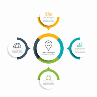 Verileriniz için yer alan bilgi tasarım şablonu. Vektör illüstrasyonu.