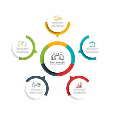 Verileriniz için yer alan bilgi tasarım şablonu. Vektör illüstrasyonu.