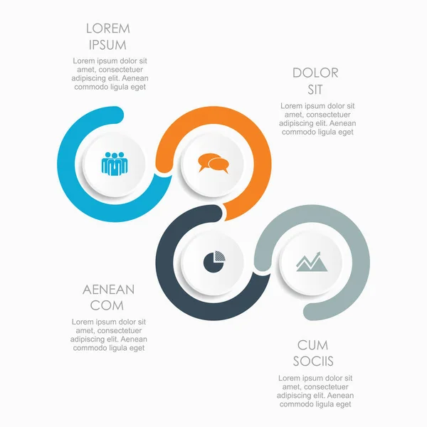 Modelo de design de infográfico com lugar para seus dados. Ilustração vetorial. —  Vetores de Stock