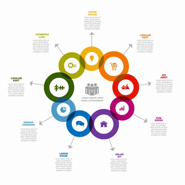 Plantilla de diseño infográfico con lugar para sus datos. Ilustración vectorial. — Archivo Imágenes Vectoriales