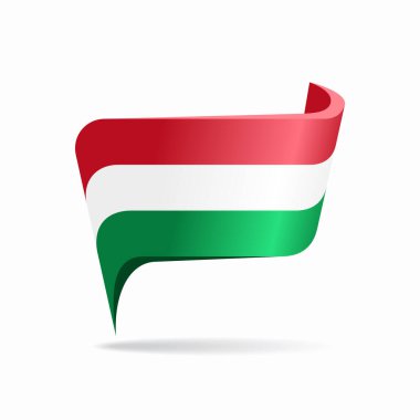 Hungarian flag map pointer layout. Vector illustration. clipart