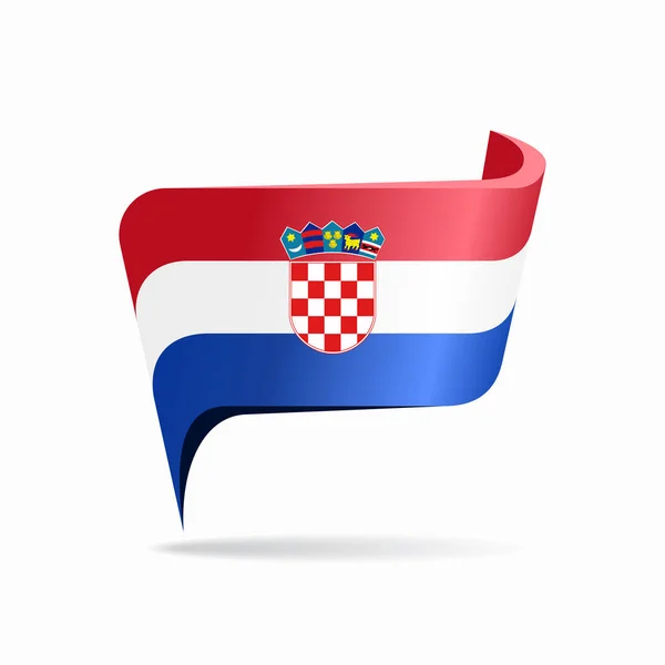 Croatian flag map pointer layout. Vector illustration. — Stock Vector