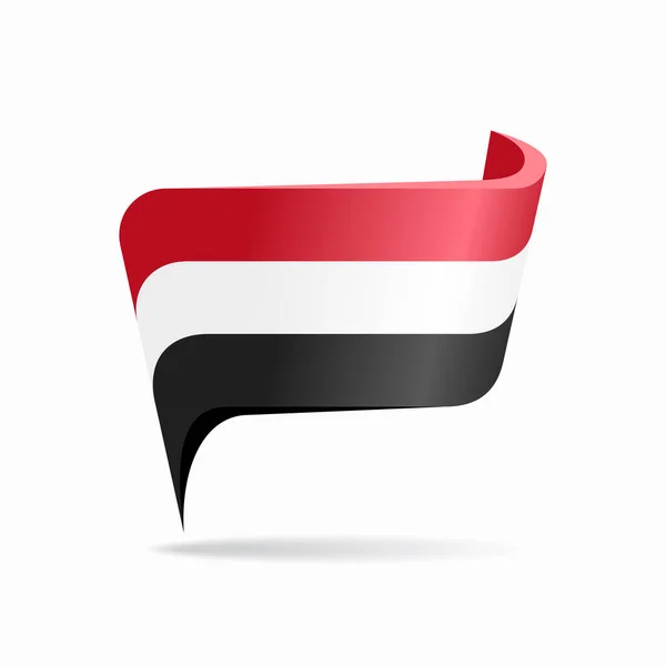 Iemenita bandeira mapa ponteiro layout. Ilustração vetorial. — Vetor de Stock