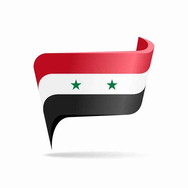 シリアの旗の地図ポインタのレイアウト。ベクターイラスト. — ストックベクタ