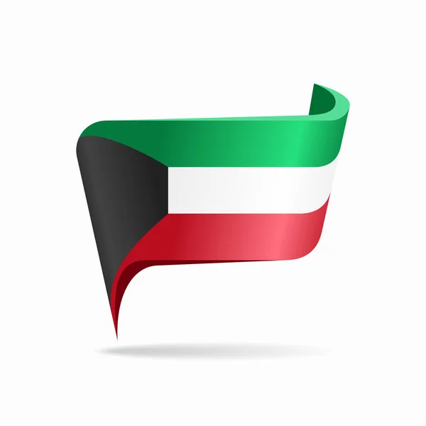 Kuwaiti flag map pointer layout. Vector illustration. — Stock Vector