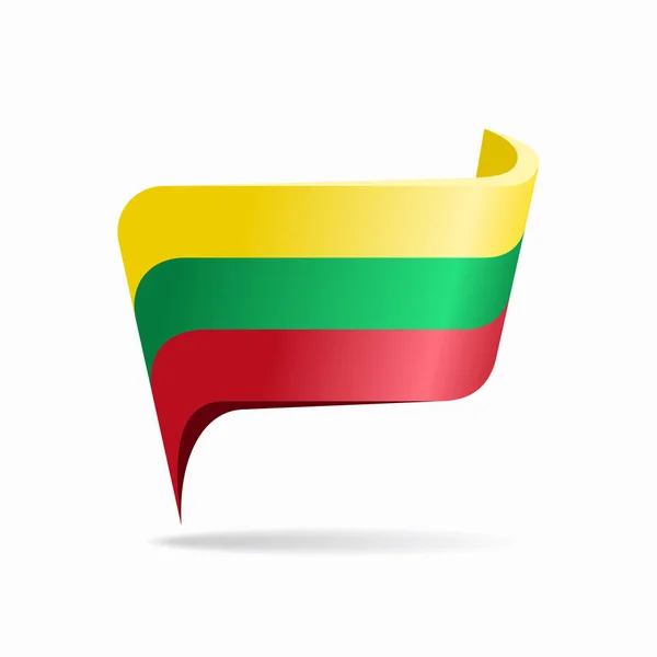 Lithuanian flag map pointer layout. Vector illustration. — Stock Vector