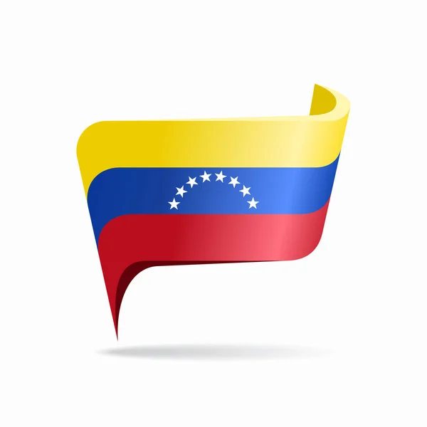 Mapa de la bandera venezolana diseño puntero. Ilustración vectorial. — Vector de stock