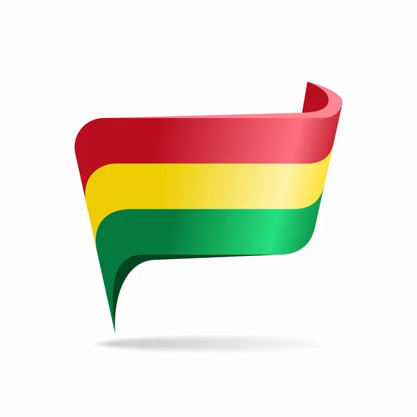 Bolivianska flaggan karta pekare layout. Vektorillustration. — Stock vektor