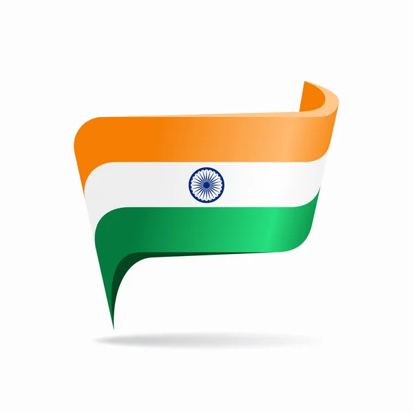 Mapa de la bandera india diseño puntero. Ilustración vectorial. — Archivo Imágenes Vectoriales